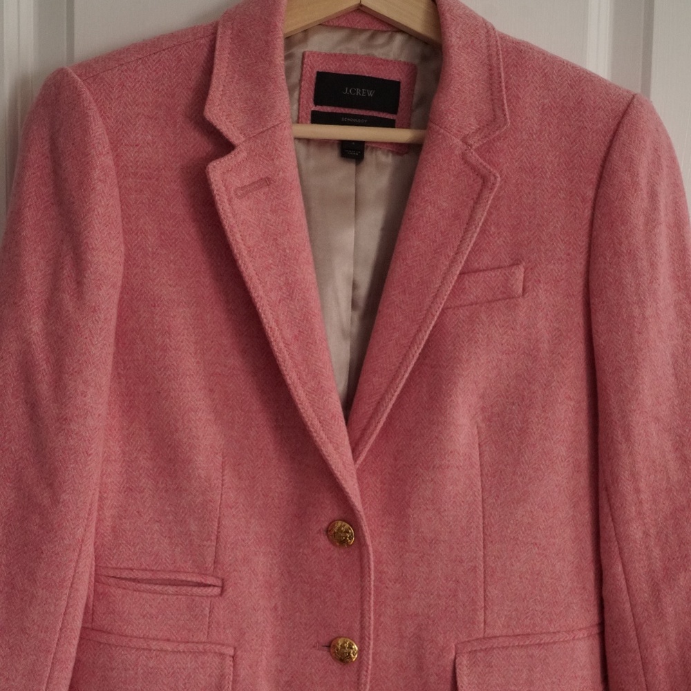 Pink J.Crew Schoolboy Blazer